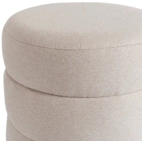 Bézs kárpitozott puff AURA