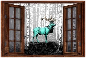 Poszterek 90x60 Szarvas Nyírfa Erdő