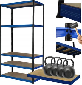 Tárolószekrény fém állvány Helios 180x75x50cm 5Px400kg Tartós