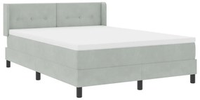 Boxspring Ágy Matrac Kép világosszürke 160x200 cm Bársony