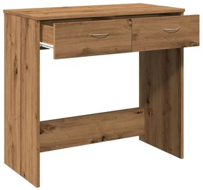 kézműves tölgy színű szerelt fa íróasztal 80 x 40 x 75 cm