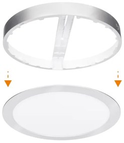 Solight WD244-S - LED panel 2 az 1-ben 24W/230V 3000/4000/6000K átm. 30 cm IP54 ezüstszínű