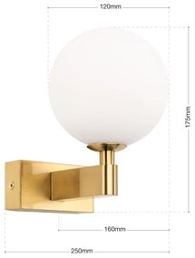 Orion WA 2-1375/1 - Fürdőszobai fali lámpa MARA 1xG9/20W/230V IP44 arany