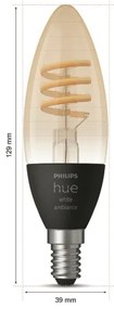 LED Dimmelhető izzó Philips Hue WHITE AMBIANCE E14/4,6W/230V 2200-4500K