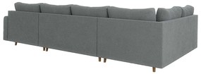 Szürke buklé sarokkanapé (jobb oldali-U alakú) Ariella – Ropez