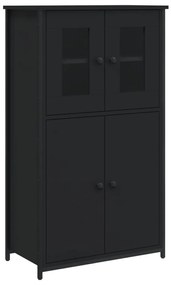 fekete szerelt fa magasszekrény 62 x 32 x 106,5 cm