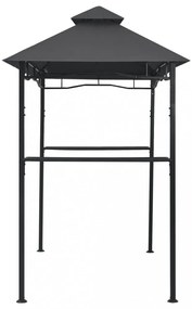 antracitszürke acél grillpavilon 240 x 150 x 255 cm