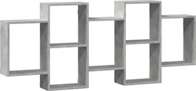 vidaXL betonszürke szerelt fa fali polc 159 x 18 x 65 cm
