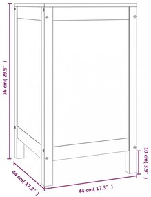 tömör fenyőfa szennyestartó láda 44 x 44 x 76 cm