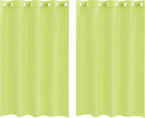 vidaXL 2 db almazöld fátyolfüggönyök rojtokkal 140x175 cm