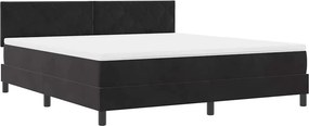 vidaXL LED Box Spring Ágy matracmal leddel Fekete 180 x 200 cm Bársony