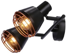 Fali spotlámpa NERIA 2xE14/40W/230V fekete/réz