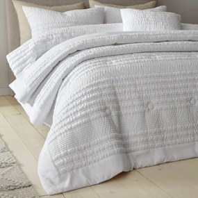Fehér steppelt ágytakaró franciaágyra 220x220 cm Lennon Stripe – Catherine Lansfield