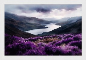 Poszter Keret Fa Tájkép Kilátás Skócia Hegyek Fjord Láp 60x40