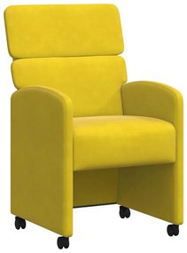 Kerekes Étkező Székek 2 pcs Sárga 58 x 65 x 98 cm Bársony