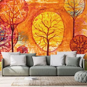 Öntapadó tapéta fák őszi színekben