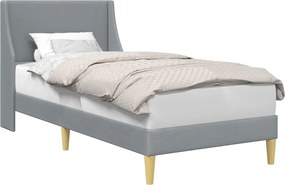 vidaXL Ágykeret fejtámlával Világosszürke 100 x 200 cm szövet