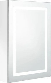 vidaXL fényes fehér LED-es tükrös fürdőszobaszekrény 50 x 13 x 70 cm