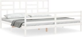 vidaXL tömör fa ágykeret fejtámlával 200 x 200 cm