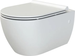 CeraStyle CITY fali WC - MATT FEHÉR- BEÉPÍTETT bidé funkcióval -rimless -perem nélküli - 53 cm