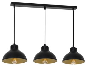 Luminex Csillár zsinóron SVEN 3xE27/15W/230V fekete/arany LU9144