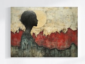 Poszter Absztrakt Grafika Figura Profil Hold 80x60