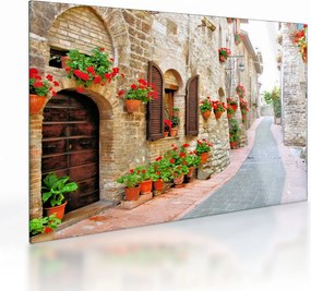 Kép - festői olasz sikátor (üvegen) (70x50 cm)