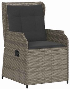 Kerti pad párnával 2 pcs Szürke Poli rattan