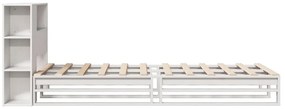 fehér tömör fa könyvespolcos ágy matrac nélkül 100 x 200 cm