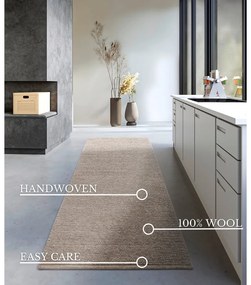Világosbarna kézi szövésű gyapjú futószőnyeg 80x200 cm Francois – Villeroy&amp;Boch