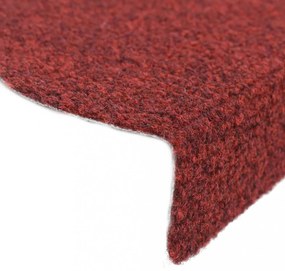 15 db piros öntapadós lépcsőszőnyeg 56x17x3 cm
