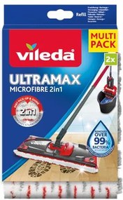 Lapos felmosó utántöltő, 2in1, VILEDA Ultramax, fehér-piros (KHTV88)