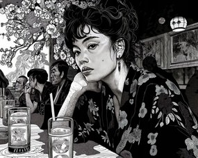 Poszter 76x60,5cm Fekete Kimono