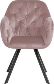 Világos rózsaszín kárpitozott karfás étkezőfotel Lola – Actona