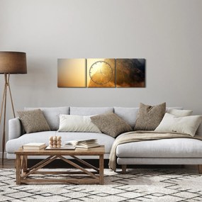 Hegy a ködben képe (órával) (90x30 cm)