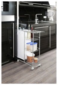 Slim univerzális gurulós polc kosárral, 28 l - Wenko