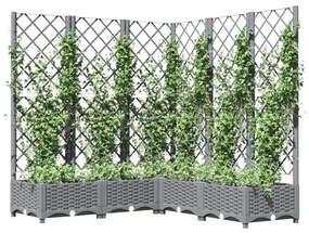 világosszürke PP rácsos kerti ültetőláda 120 x 120 x 121,5 cm