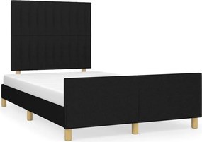 vidaXL fekete szövet ágykeret matrac nélkül 120x200 cm