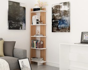 könyvespolc Als - Teak, White