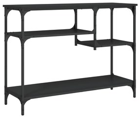 fekete tálalóasztal polcokkal 100 x 35 x 75 cm