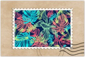 Poszter 60x40 Monstera színes levelek