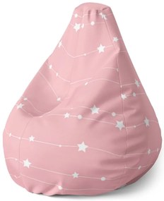 Pear babzsák csillagok és pöttyök zsinóron - gyerek, rózsaszín