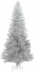 Mű karácsonyfák LED -es lámpákkal Ezüst 180 cm PET