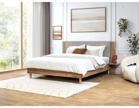 Világosszürke franciaágy ágyráccsal 140x190 cm Lior – Bobochic Paris