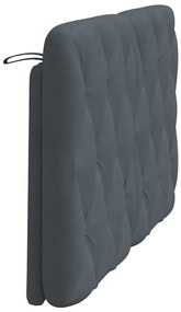 sötétszürke bársony fejtámla párna 120 cm