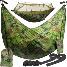 Függőágy szúnyoghálóval Turista Kerti Moro 260x140 cm 150 kg Könnyű