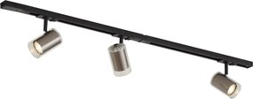 Modern railsysteem zwart met 3 spots gunmetal 1-fase - Iconic Lloyd