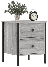 2 db szürke sonoma színű szerelt fa éjjeliszekrény 40x42x50 cm