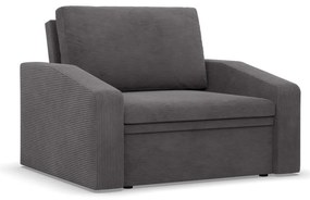 Vertico fekvőfotel, 90 cm széles, kordbársony, szürke