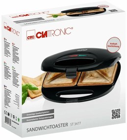 Clatronic ST 3477 szendvicssütő, fekete